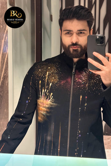 Bismil in Our luxury Black Hand Painted Kurta Set - Bharat Reshma