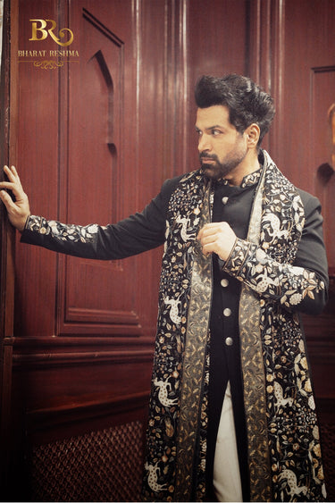 Rithvikk Dhanjani in Our Blue Indo-western with hand embroidery