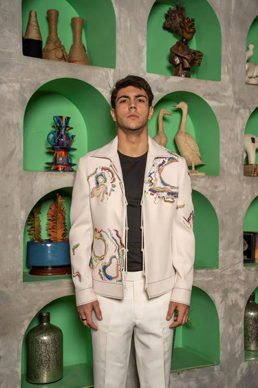 Ivory multi–Stroke Jacket