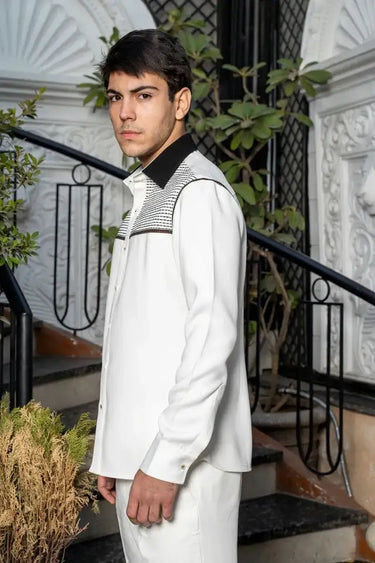 Ivory Black Stripe Shirt