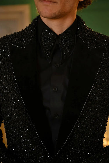 Black-on-Black Glitter Tuxedo