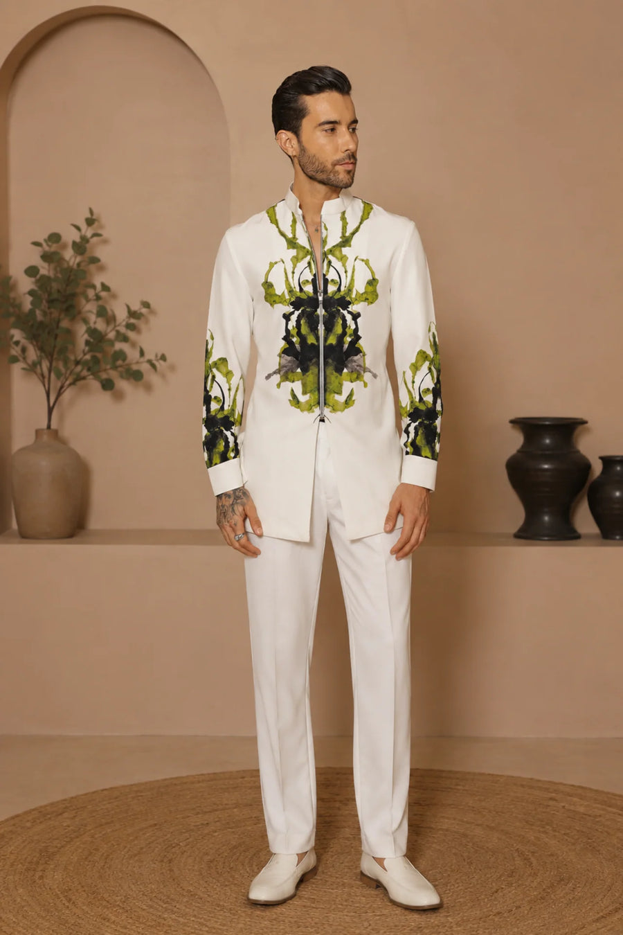Digital stroke short kurta