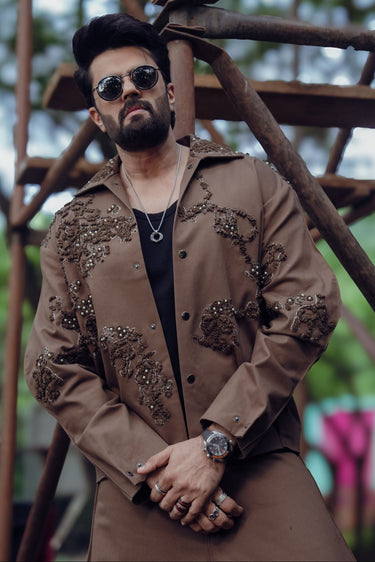 Maniesh Paul in an earthy brown coordset