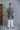 Designer Grey Window Pain Pintuck Embroided Indo-Western