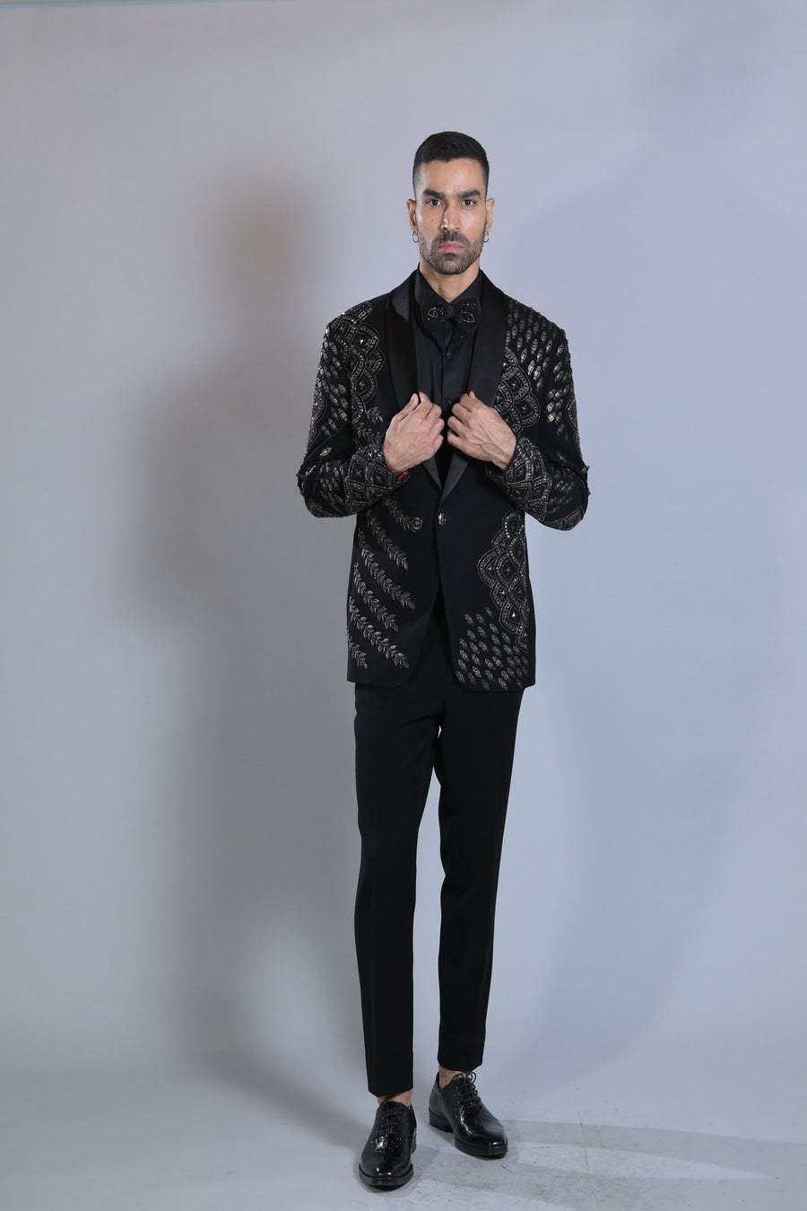 Designer Black Metal embroided tuxedo