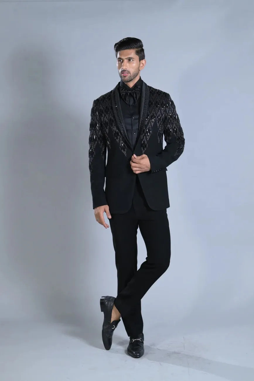 Designer Black Jeweled Tuxedo
