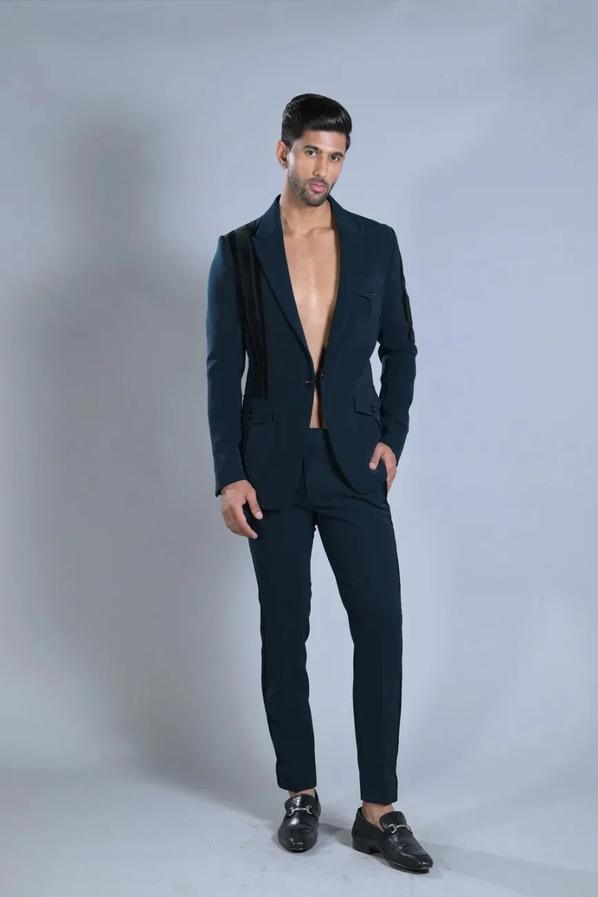 Designer Blue Blazer and Pant Set