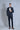 Blue Embroidery Bead Collar Tuxedo Set