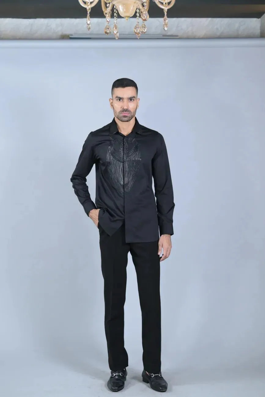 Designer Black Full Sleeves Shirt for Men