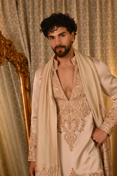 Champagne Off-White Mughal Kurta Set