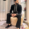 Bismil in Our Black Velvet Kurta Embroidery Mirror - Bharat Reshma