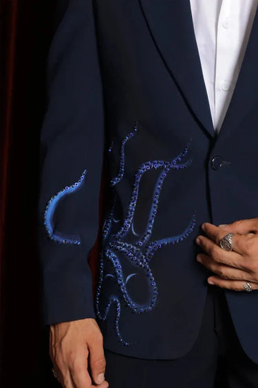 Tentacles navy blue tuxedo set