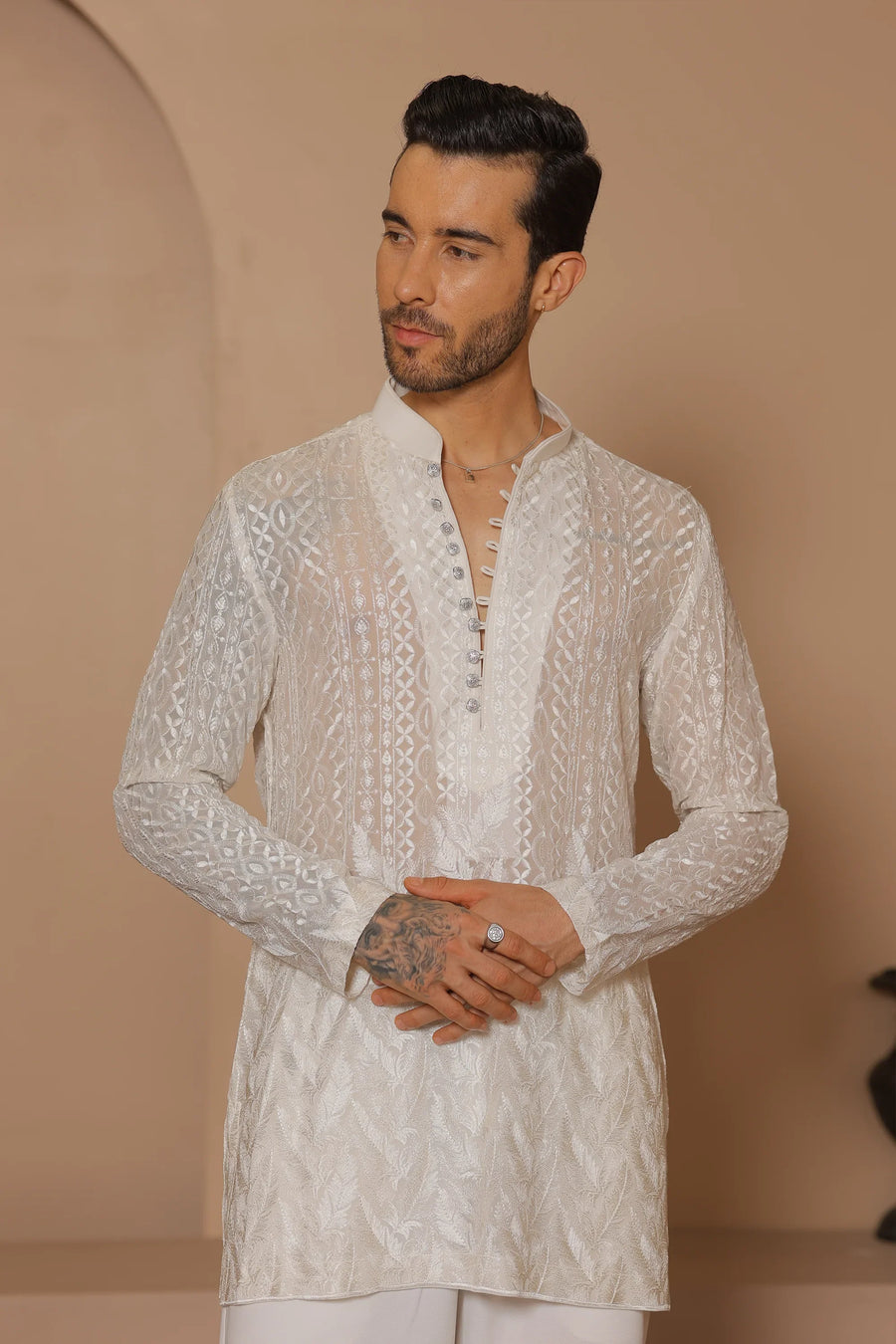 Ivory Flora Whisper Kurta