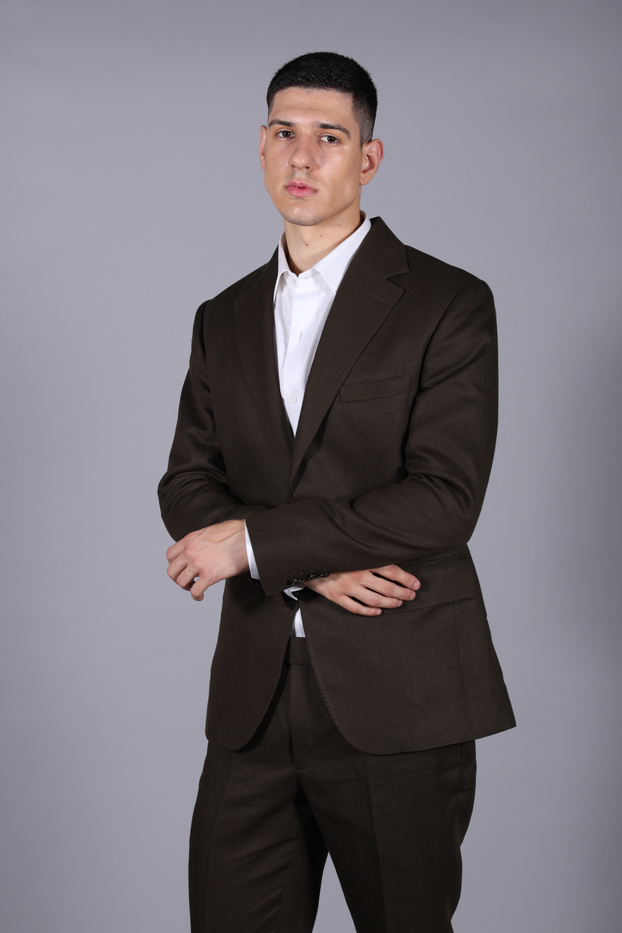 Brown Plain Suit and Pant Set
