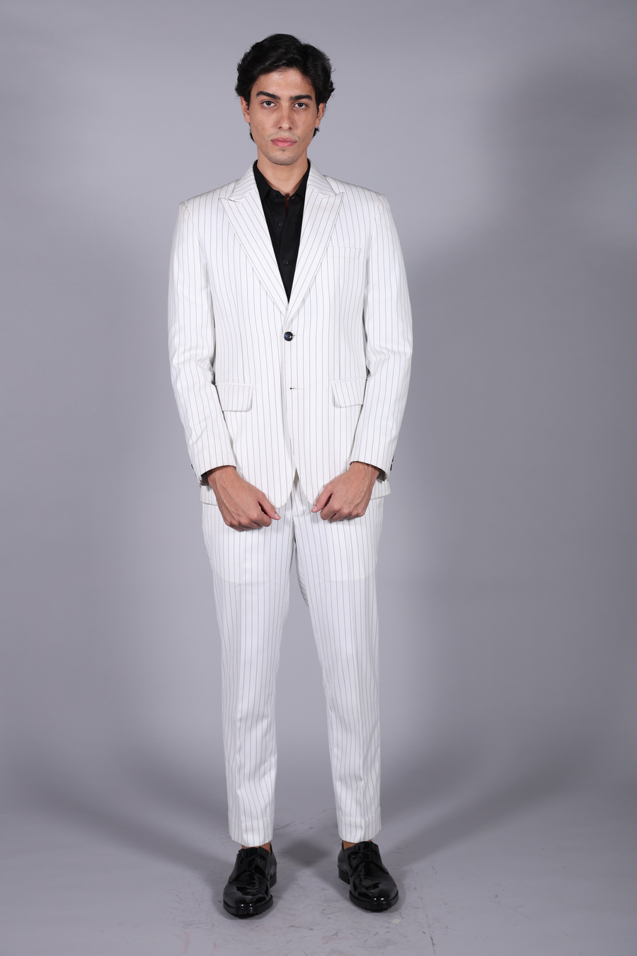 White Pinstripe Pattern 2-piece suit