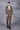 Brown Plain Single-Breasted Jacket and Pant