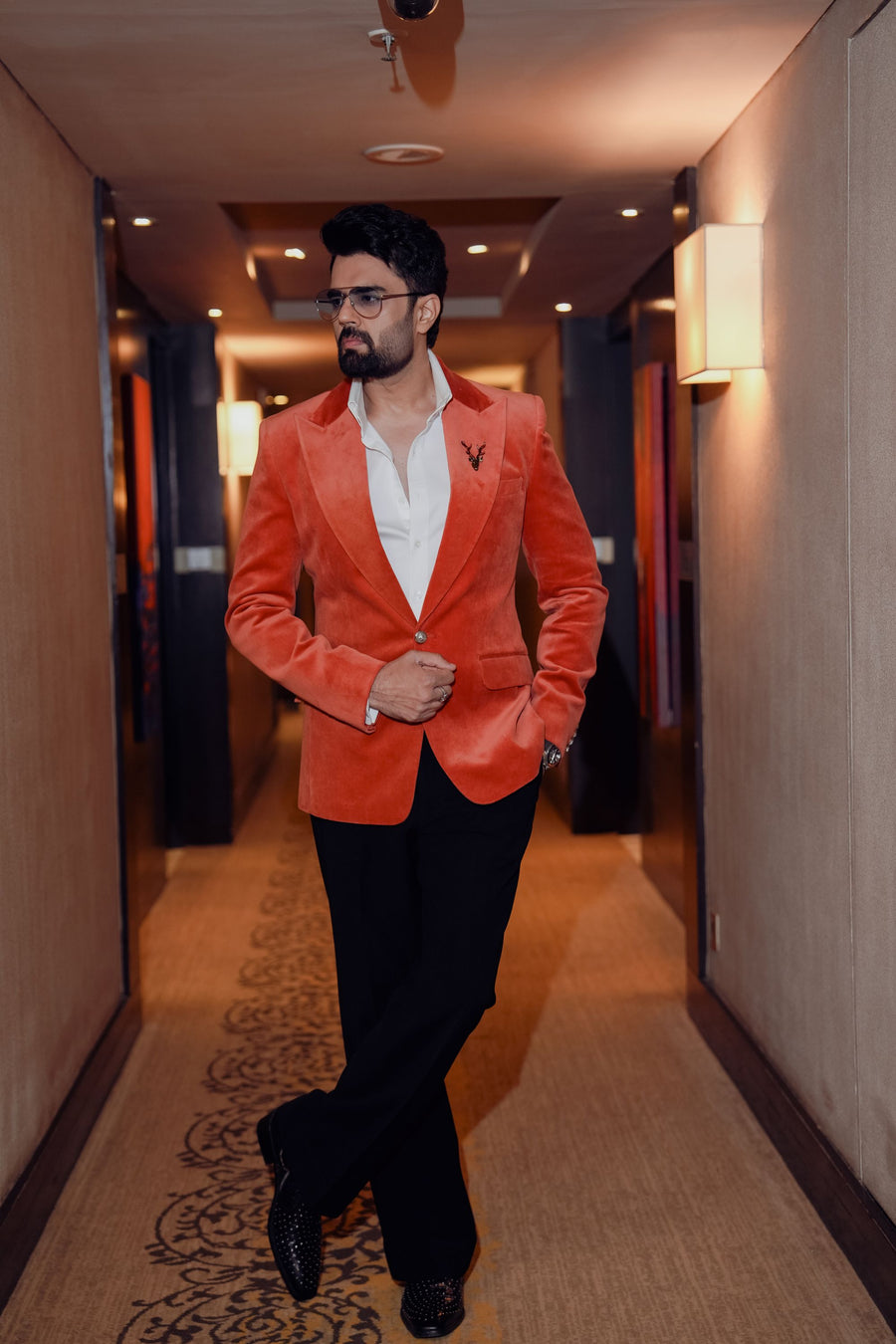 Manish Paul Style Rust Orange Blazer – Men’s Fashion