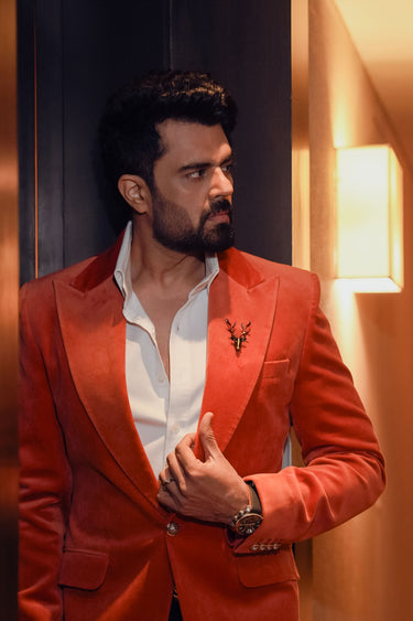 Manish Paul Style Rust Orange Blazer – Men’s Fashion