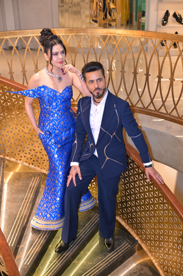 Mr. Bharat Grover in Navy Blue Suit - Bharat Reshma