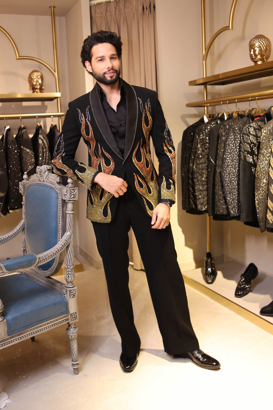 Siddhant Chaturvedi in Our Black Fire Blazer Set