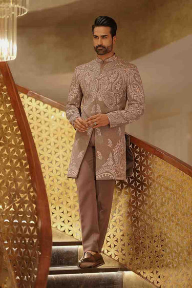 Rosy Brown Aari Embroidered Indo