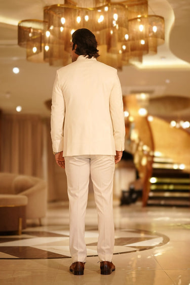 Ivory donatella Bandhgala Suit