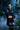 Men’s Black Tuxedo with Blue Hand-Painted Detailing & Pearl Work