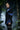 Men’s Black Tuxedo with Blue Hand-Painted Detailing & Pearl Work