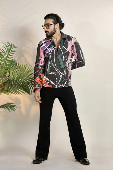 Multi-Colored Denim Digital Printed Jacket