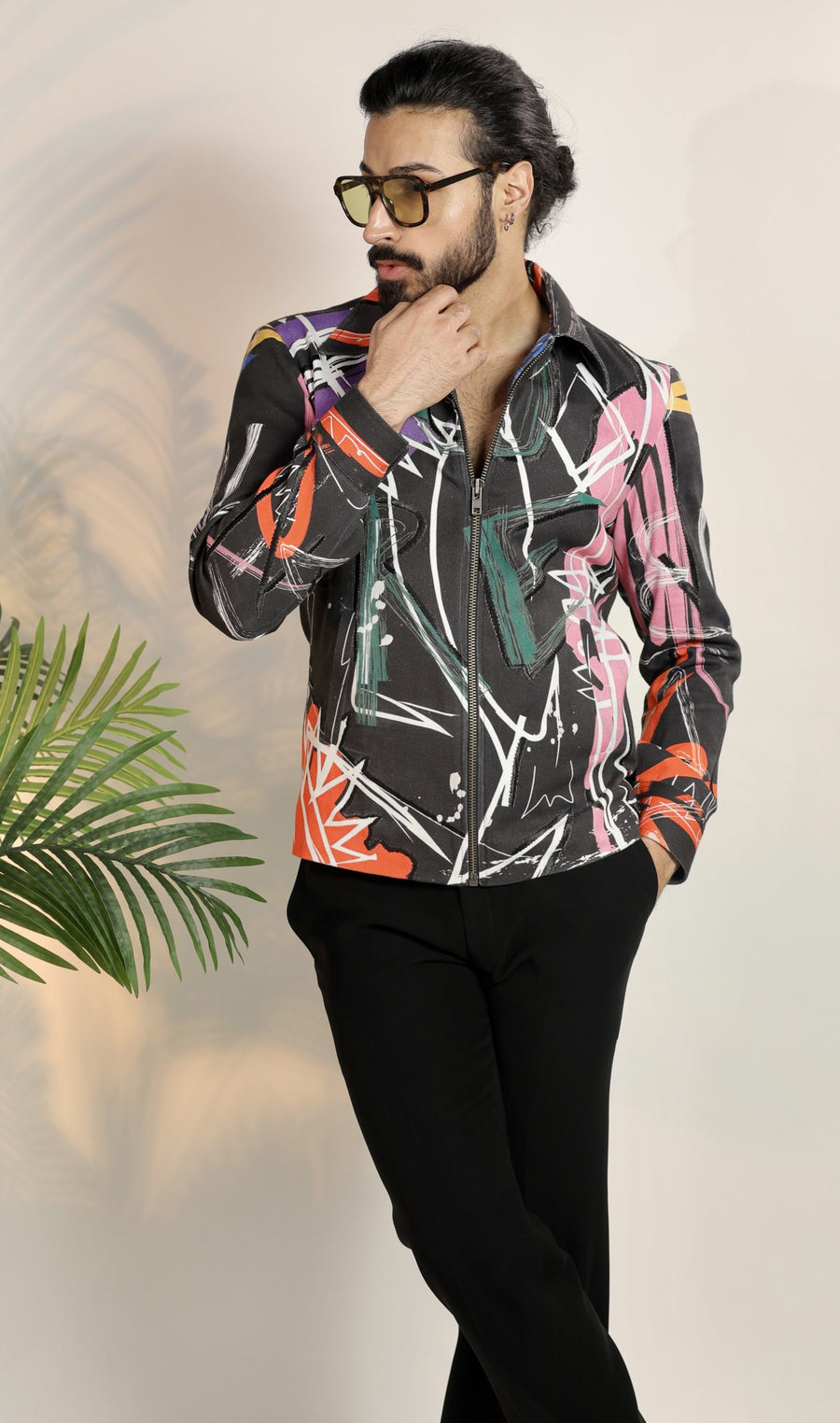 Multi-Colored Denim Digital Printed Jacket