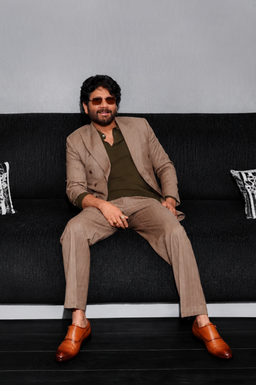 Nagarjuna in Our Bespoke Mocha-Camel Suit