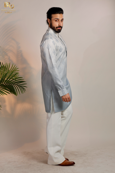 Blue ombre butti design kurta set