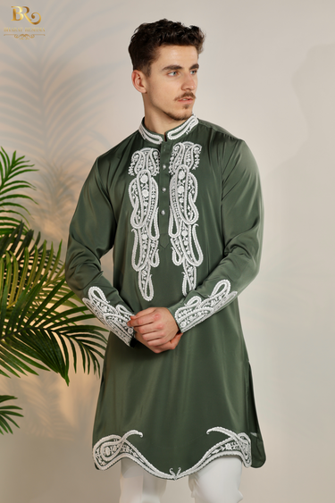 Hand Embroidered Kurta Pajama Set