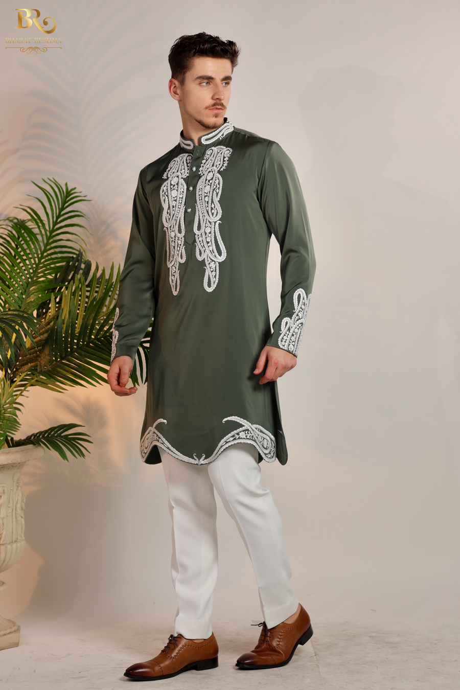 Hand Embroidered Kurta Pajama Set