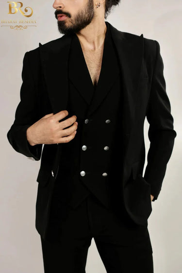 Men's Black 3-piece suit