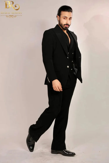 Men's Black 3-piece suit