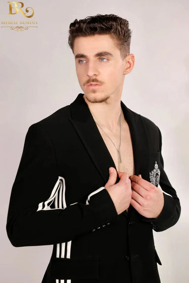 Mens Black Blazer And Pant Set