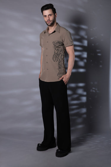 Brown Side painted horse design shirt