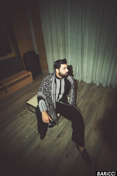 Bismil in Our Black embroidered indo-western set
