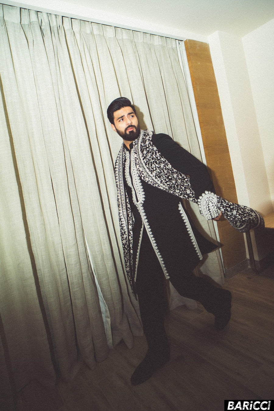 Bismil in Our Black embroidered indo-western set