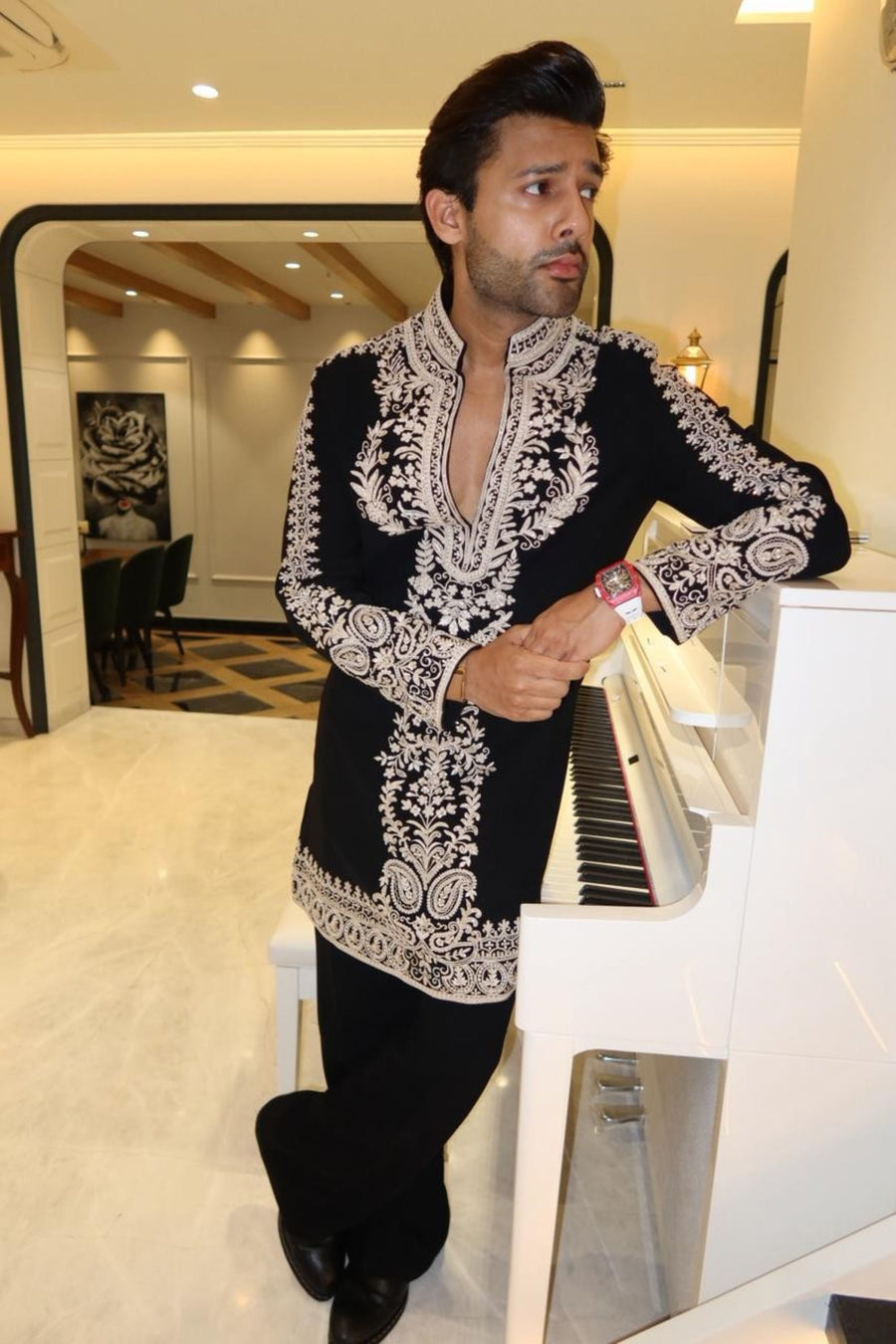 Stebin Ben in our Siyah Black Embroidered Kurta Set
