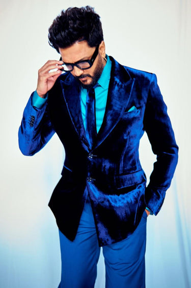 Riteish Deshmukh in Blue Velvet Classic 2-Piece Suit