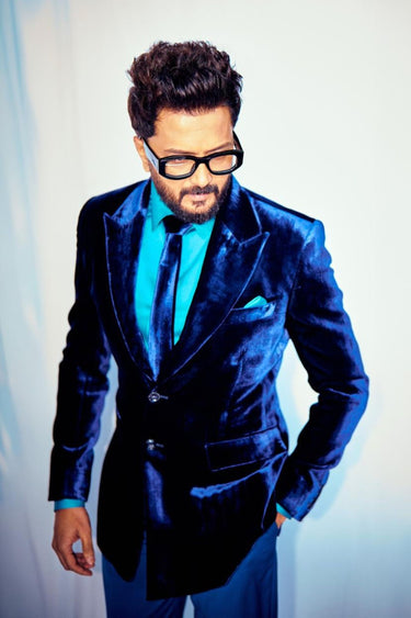 Riteish Deshmukh in Blue Velvet Classic 2-Piece Suit