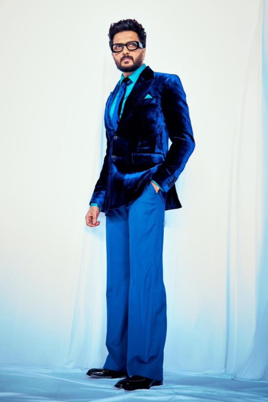 Riteish Deshmukh in Blue Velvet Classic 2-Piece Suit
