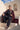 Black Asymmetric Magna Kurta with Regal Crimson Cutdana Velvet Stole