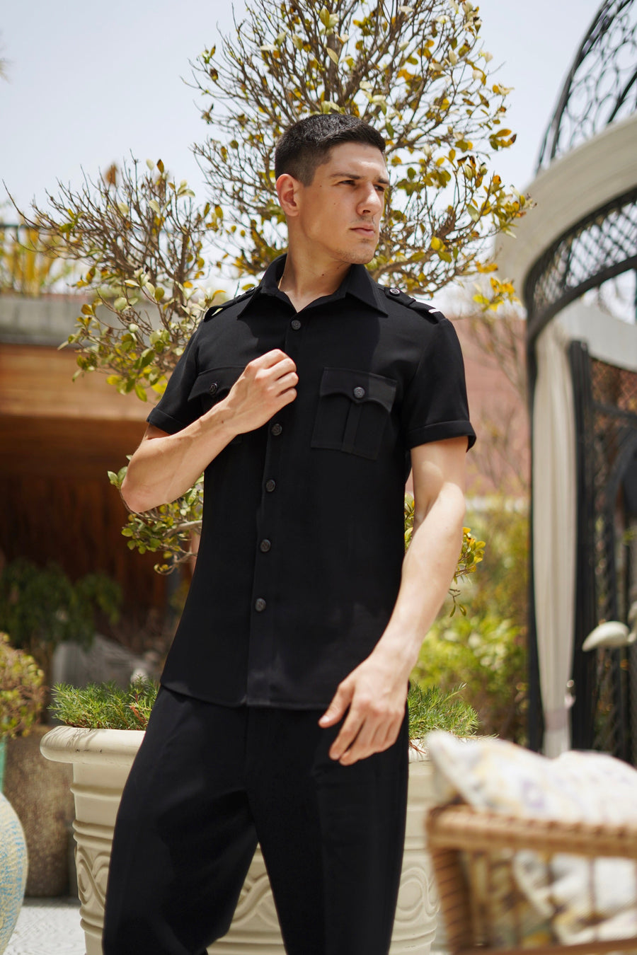 Designer Black Patch Pocket Co-ord Set