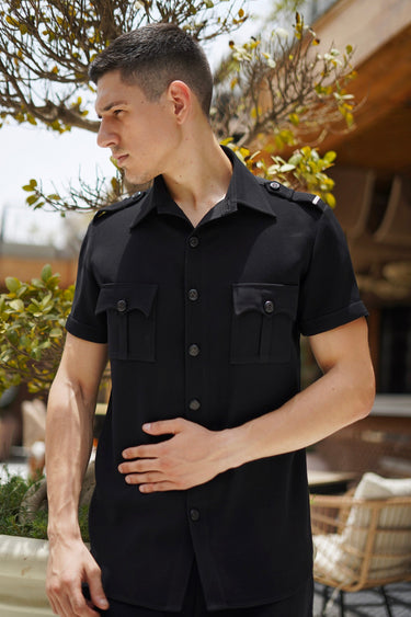 Designer Black Patch Pocket Co-ord Set