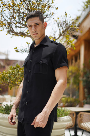 Designer Black Patch Pocket Co-ord Set